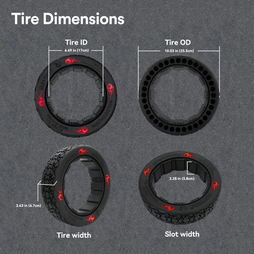 GLDYTIMES 10x2.75 Off-Road Gokart Tire for Ninebot S Max Self-balancing Scooter, Compatible with Gokart Pro/Pro 2 Series, Rear Drift Tire Bundle (2pc)