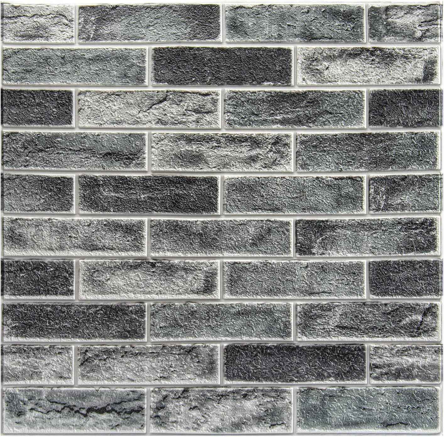 Faux Brick 3D Wall Panels - 10-Pack Peel and Stick Waterproof Foam Wallpaper in Red Brown for Bedroom, Bathroom, Kitchen