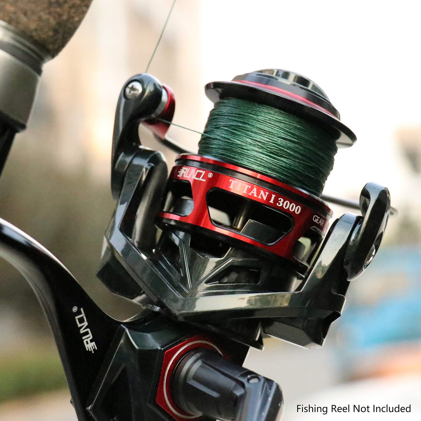 RUNCL PowerBraid Braided Fishing Line, Ultra Durable Braided Line 4 Strands - Seamless Weaving Tech, Enhanced Coating Tech, Zero Stretch, High Sensitivity (Moss Green, 300Yds, 20LB(9.1kgs))