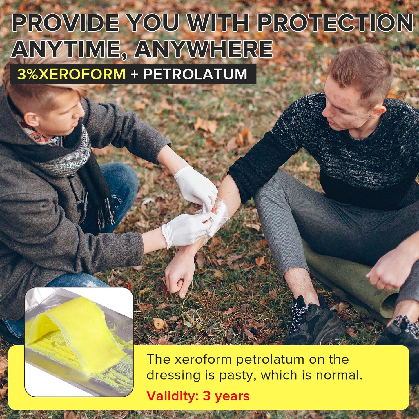 Medical Xeroform Petrolatum Dressing Patch 5"x 9", Non-Adherent Gauze Dressings Soft Fine Mesh Gauze Patch for Burns, Wound Care Lacerations, Skin Grafts Surgical Incision (5x9 in)