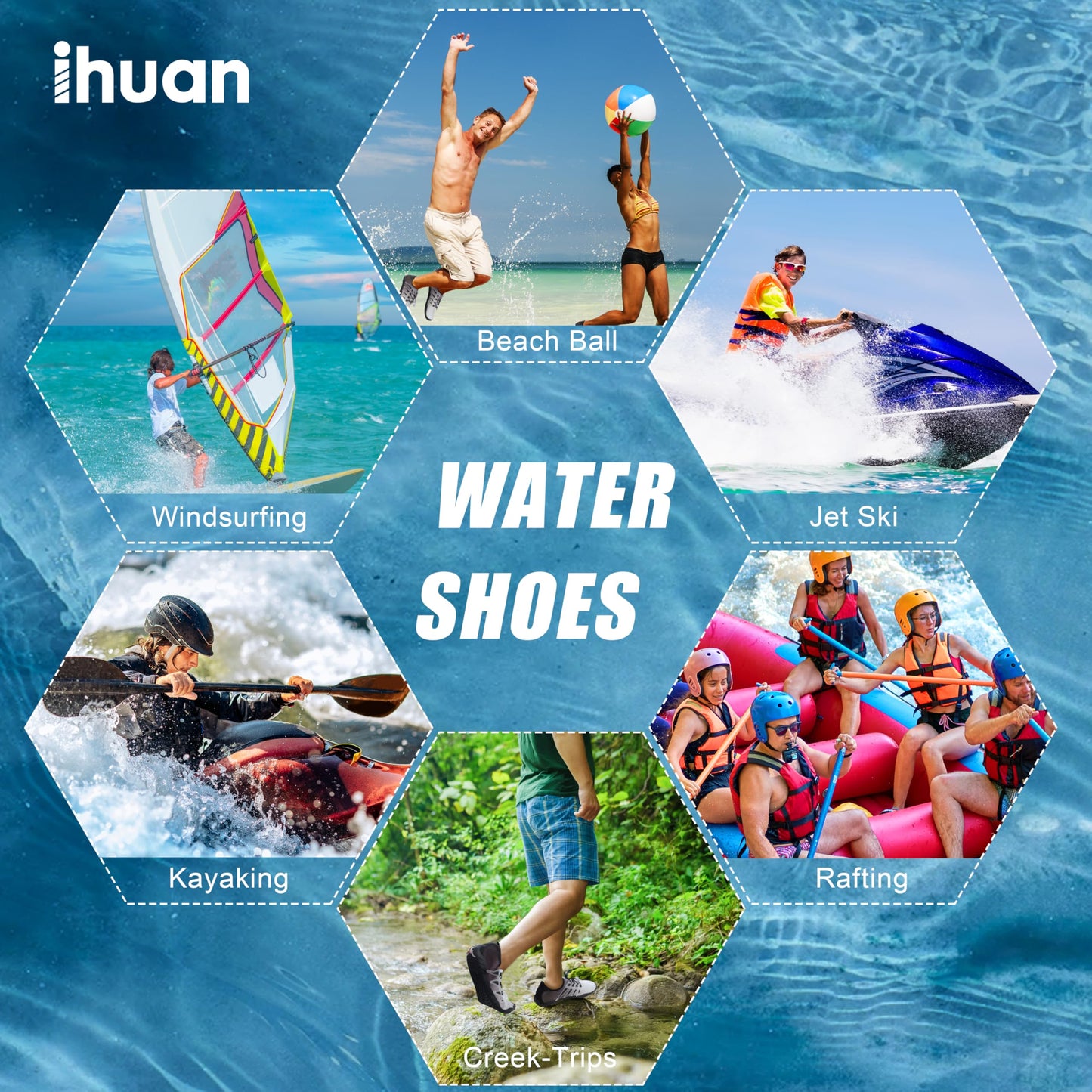 Water Shoes for Men Women, Quick-Dry Barefoot Aquashoes for Beach Swim, Water Sports Like Surf Kayak Yoga, Water Park Pink