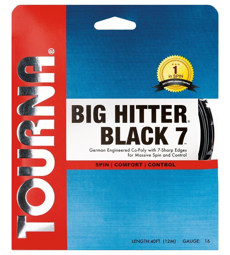 Tourna Big Hitter Black7 Ultimate Spin Polyester Tennis String 16g set (BHBK7-16)