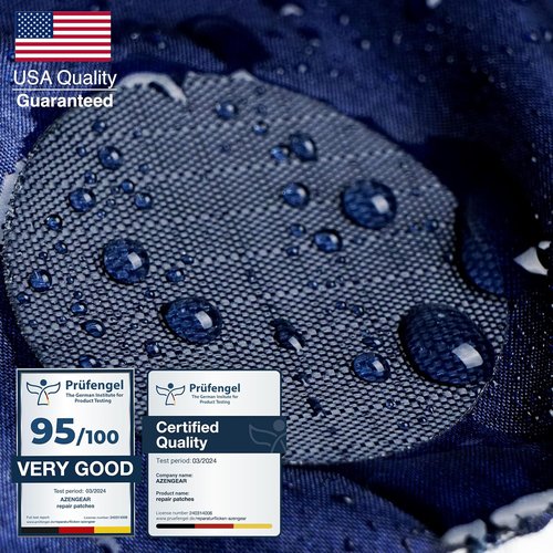 aZengear Repair Patches - Waterproof Self-Adhesive Fabric for Jackets, Shoes & Tents | Navy Blue