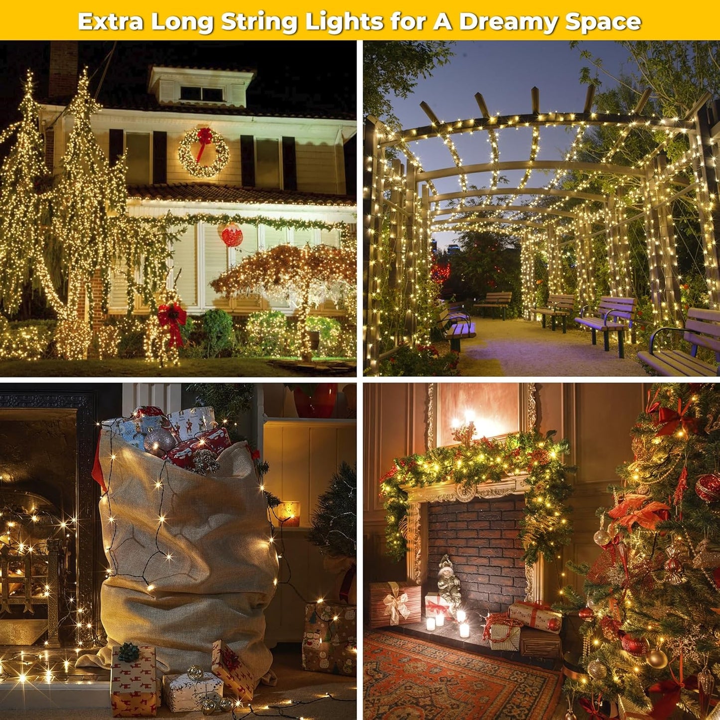 500 LED Christmas String Lights - 164 FT Waterproof RGB Fairy Lights with Remote & Timer for Indoor/Outdoor Holiday Decor