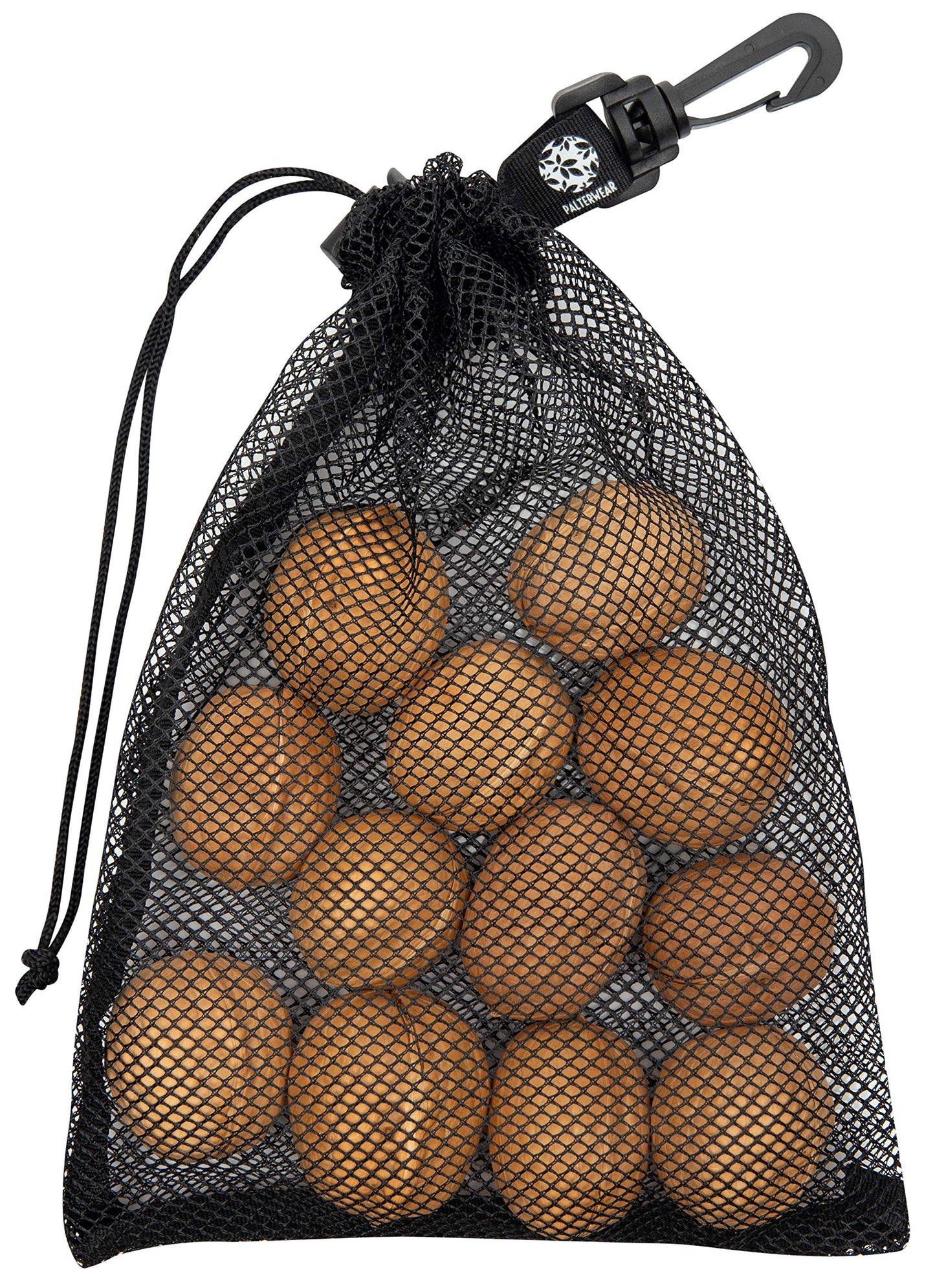 PALTERWEAR Small Mesh Bag with Clip and Toggle Closure (Set of 4, Black, 7 x 9 Inch) for Watersports Trekking Sailing