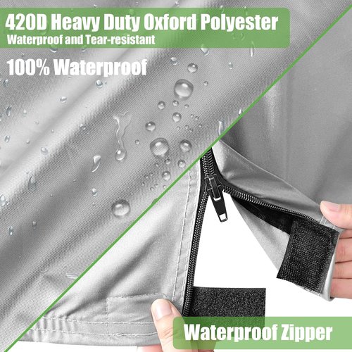 10L0L Golf Cart Cover 4+2 Passenger for Yamaha EZGO Club Car,Heavy Duty 420D Waterproof Oxford Fabric,Windproof Golf Cart Covers with 3 Zippers