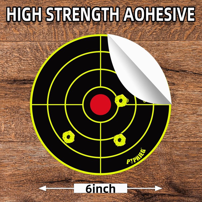 PTPHJEG 4 Inch Splatter Target Stickers with Yellow Effect, Adhesive Shooting Targets for BB Gun, Pellet Gun, Airsoft, Pistol, Rifle Shooting Practice (400 Pack)