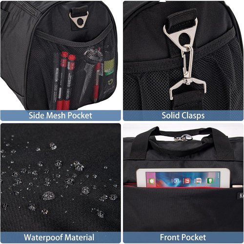 Kuston Sports Gym Bag - Versatile Duffel with Shoe Compartment, Trolley Sleeve & Wet Pocket