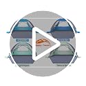 Happy Travel Sky Blue 3-Person Beach Tent with UPF 50+ UV Protection & Ventilation