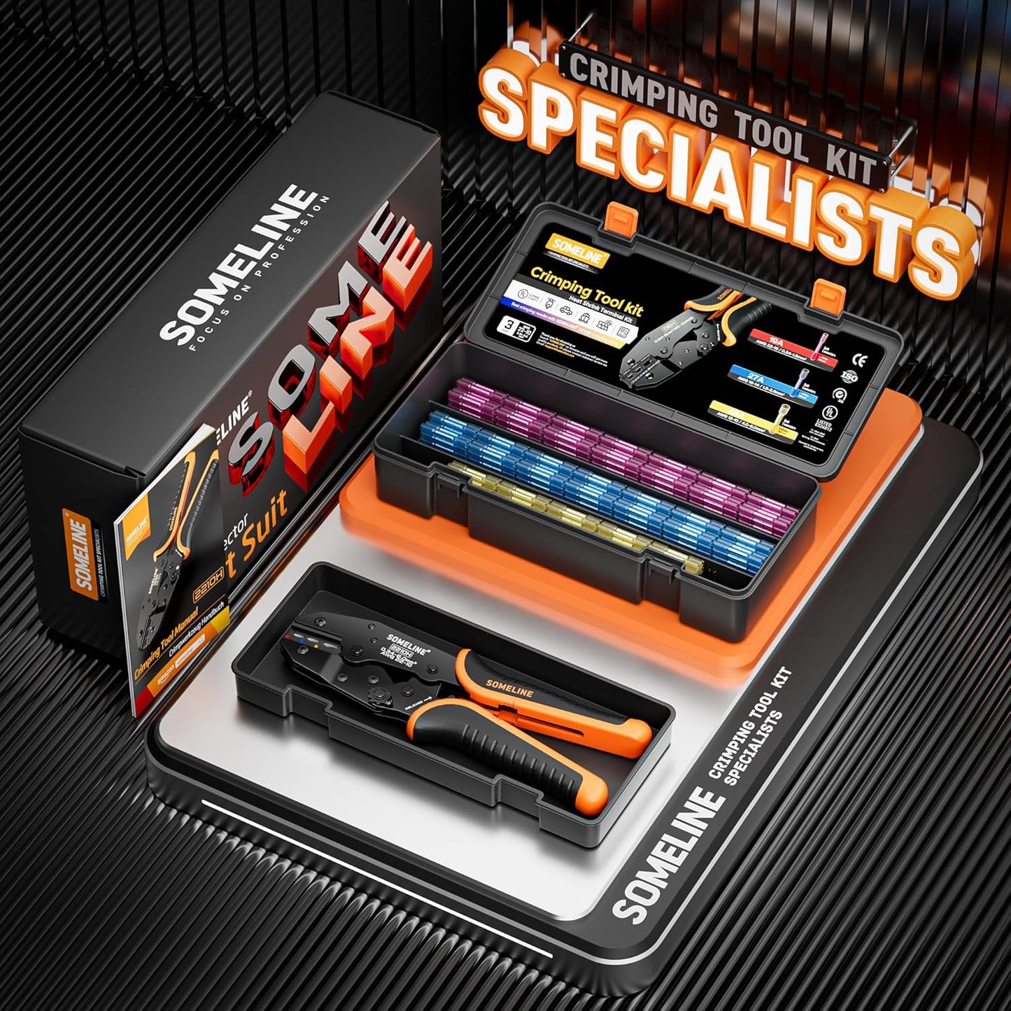 Heat Shrink Connector Crimp Tool Kit - 48 Sizes (22-10 AWG) Marine Grade Wire Connectors & Pliers