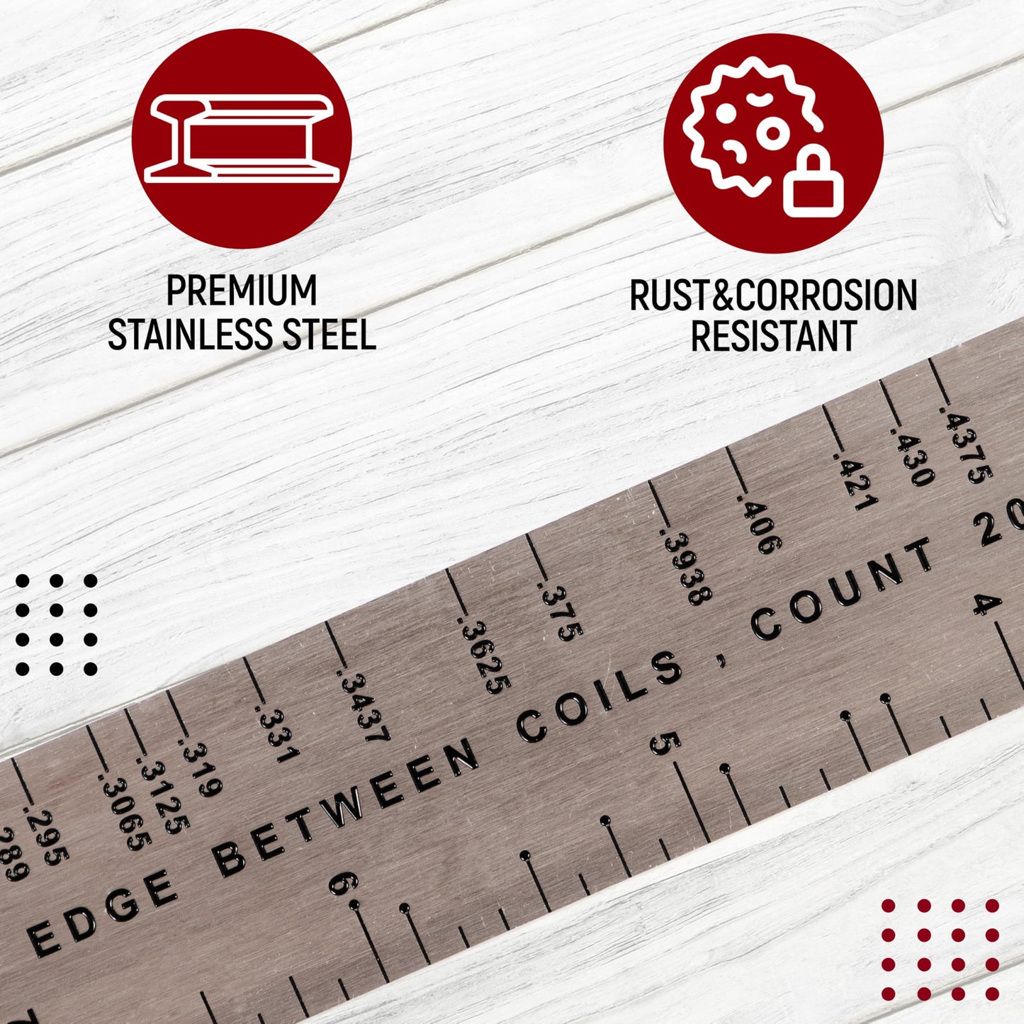 Garage Door Torsion Spring Wire Measuring Tool for .125 - .625, Steel Gauge Measuring Tool