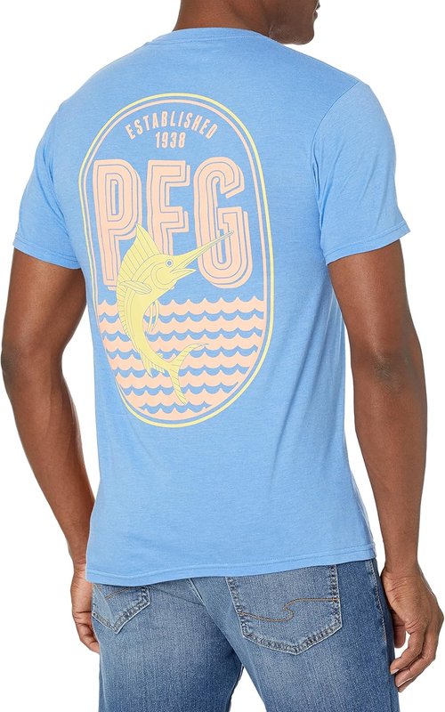 Columbia Apparel Men's Graphic T-Shirt - Super Blue Heather | Comfortable Fit, Large Size