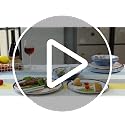 Gofunfun 12-Piece Melamine Dinnerware Set for 4 with Blue Fish Design - Plates & Bowls