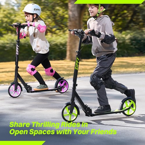 JOVA ZIFFY Kids Scooter - Foldable Kick Scooter with Hand Brake & 4 Adjustable Heights | Lightweight, Supports Up to 260 lbs