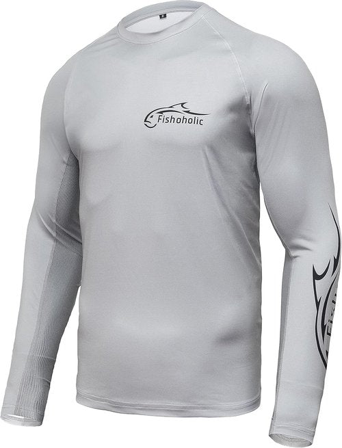 Fishoholic UPF 50 Fishing Shirt - Long Sleeve, Breathable Quick-Dry Sun Protection, Loose Fit