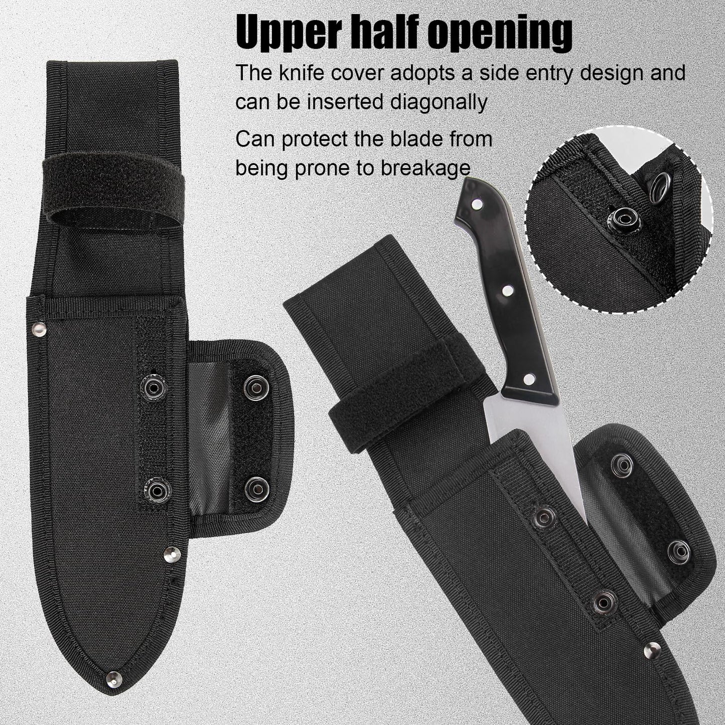 Universal Knife Sheath,Oxford Chef Knife Sheaths for Fixed Blade Knives, Knife Scabbard Cover, Shop Knife Sheath Knives Sleeves Case Edge Guards Blade Protectors for Outdoor (Black, 5.5 x 2 Inch)