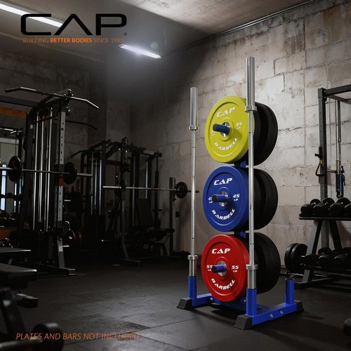 CAP Barbell Olympic Bumper Plate Rack - Durable Storage Solution for Home Gym | Space-Saving Design