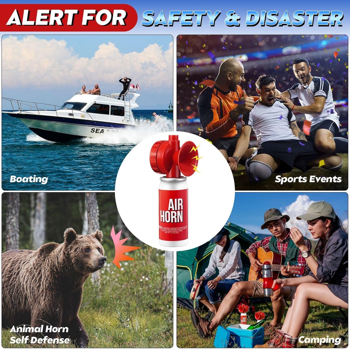 Saillong Marine Air Horn - 1.4oz Loud Safety Horn for Boats & Sporting Events | Emergency Use