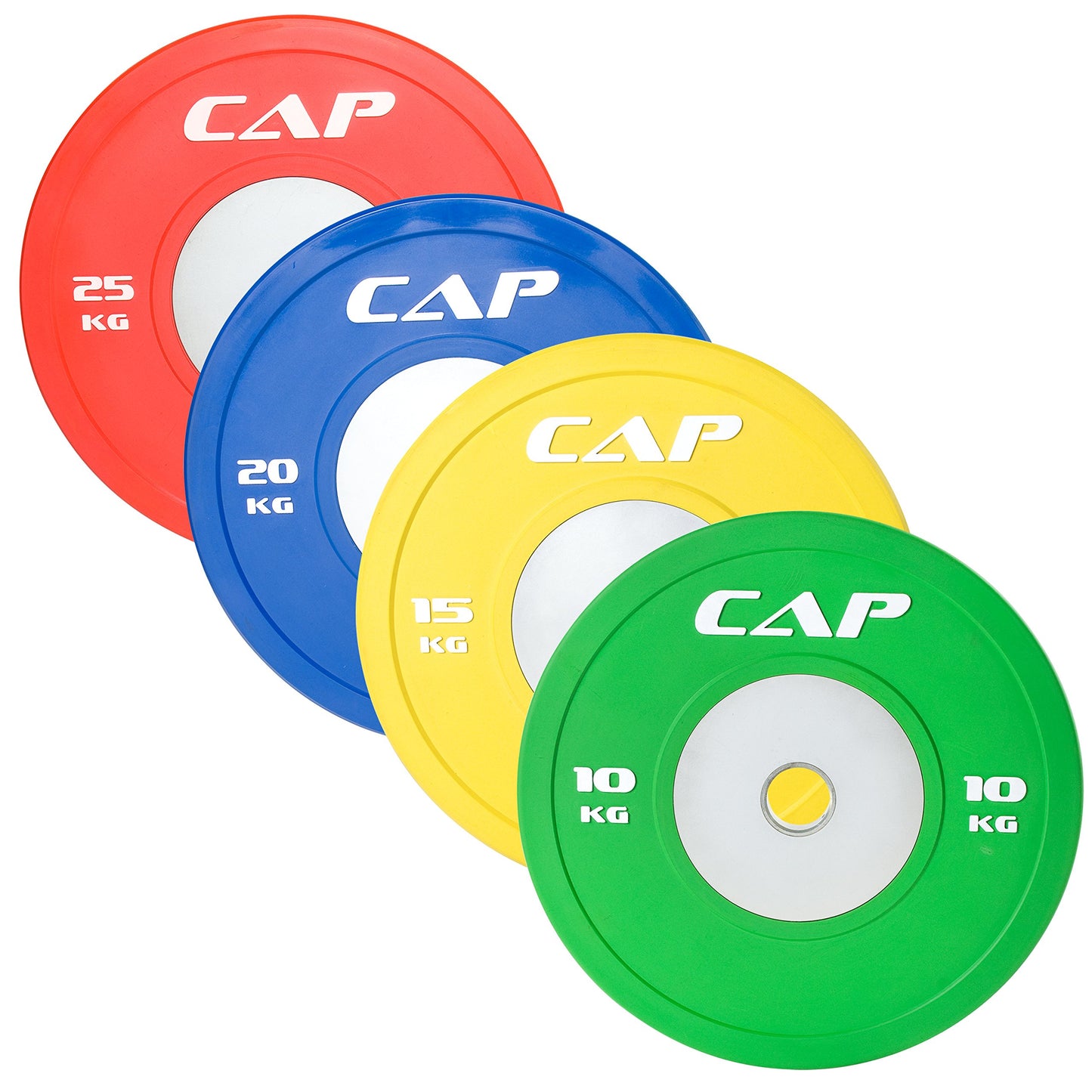 CAP Barbell Olympic Rubber Bumper Plate with Steel Hub 2" (Single), Yellow, 35-Pound