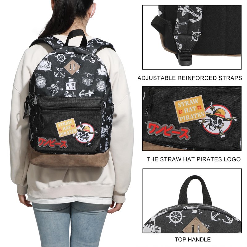 One Piece Live Action Icons 16.5" Black Backpack