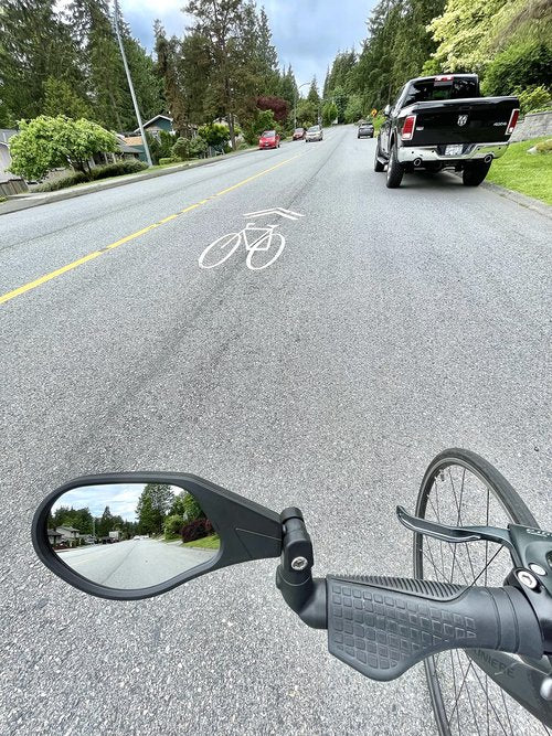 Hafny NEW Bar End Bike Mirror, HD Automotive Grade Glass Lens, Large Surface, Shatterproof, Multi-Angle Adjustable, E-Bike Mirrors (HF-M903RB-FR08) (HF-M903LS-FR08 (Left Side, Silver Glass))