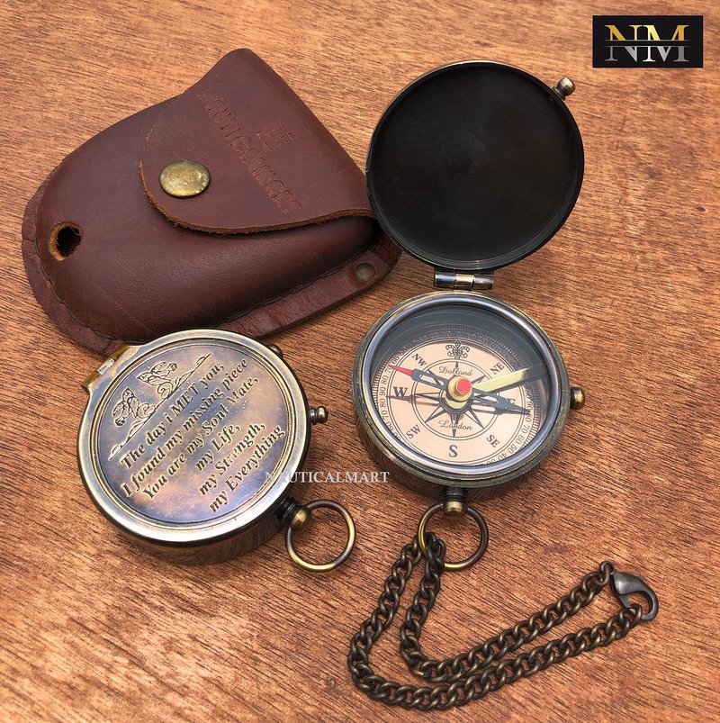 Engraved Compass, Gift for Husband, Anniversary, Wedding Gift for Him, Long Distance Boyfriend Gift, Fiance Gift I Miss You Long Distance Relationship Gift for Boyfriend Gift (Distance Relationship)