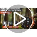 Paracord Survival Bracelets Set of 2 - Black & Orange