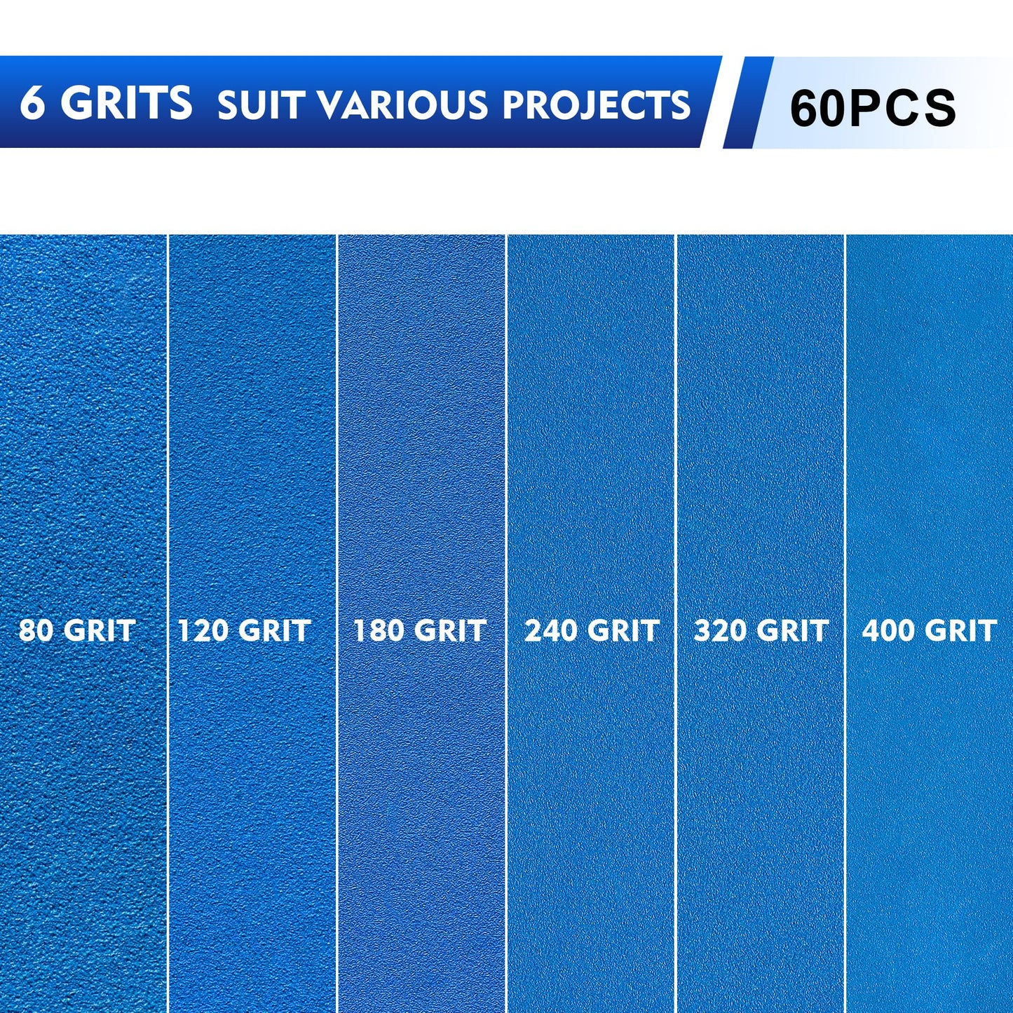 SpeTool 6 Inch Sanding Discs, 49 Hole Hook and Loop Sandpaper 60 Pack Compatible for Random Orbital Sander, Stearate Anti-Clog Coating with 180 Grit Ceramic Aluminum Oxide Abrasives for Sanding Chore