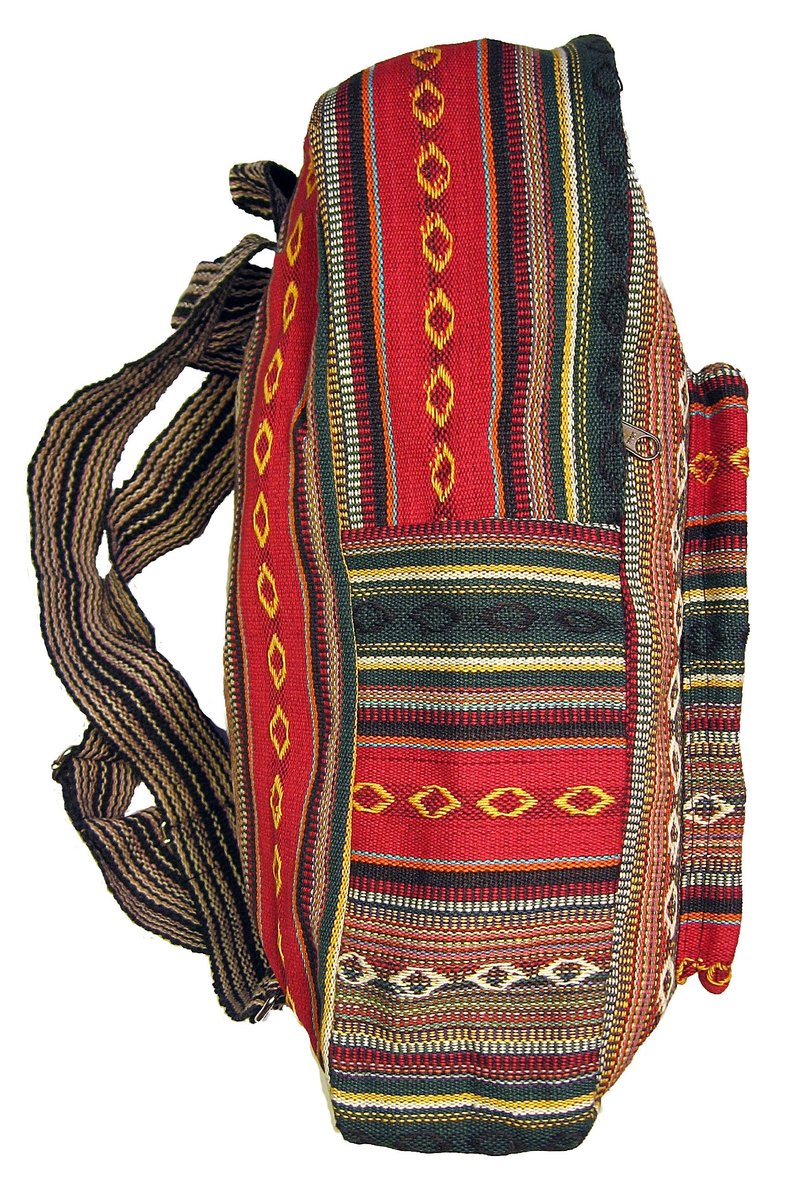 Original Collections Unisex Tribal Red Woven Cotton Ethnic Hippie Backpack or Daypack