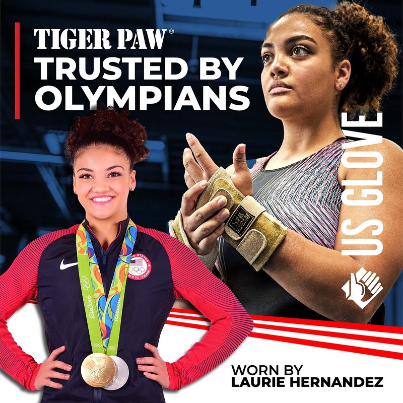 Tiger Paw Authentic Gymnastics Wrist Supports (Sold in Pairs)- Original Competition-Grade Gymnastics Wrist Guards, Wrist Support Braces, Adjustable, Made in USA Hand Wraps (Fuchisa)