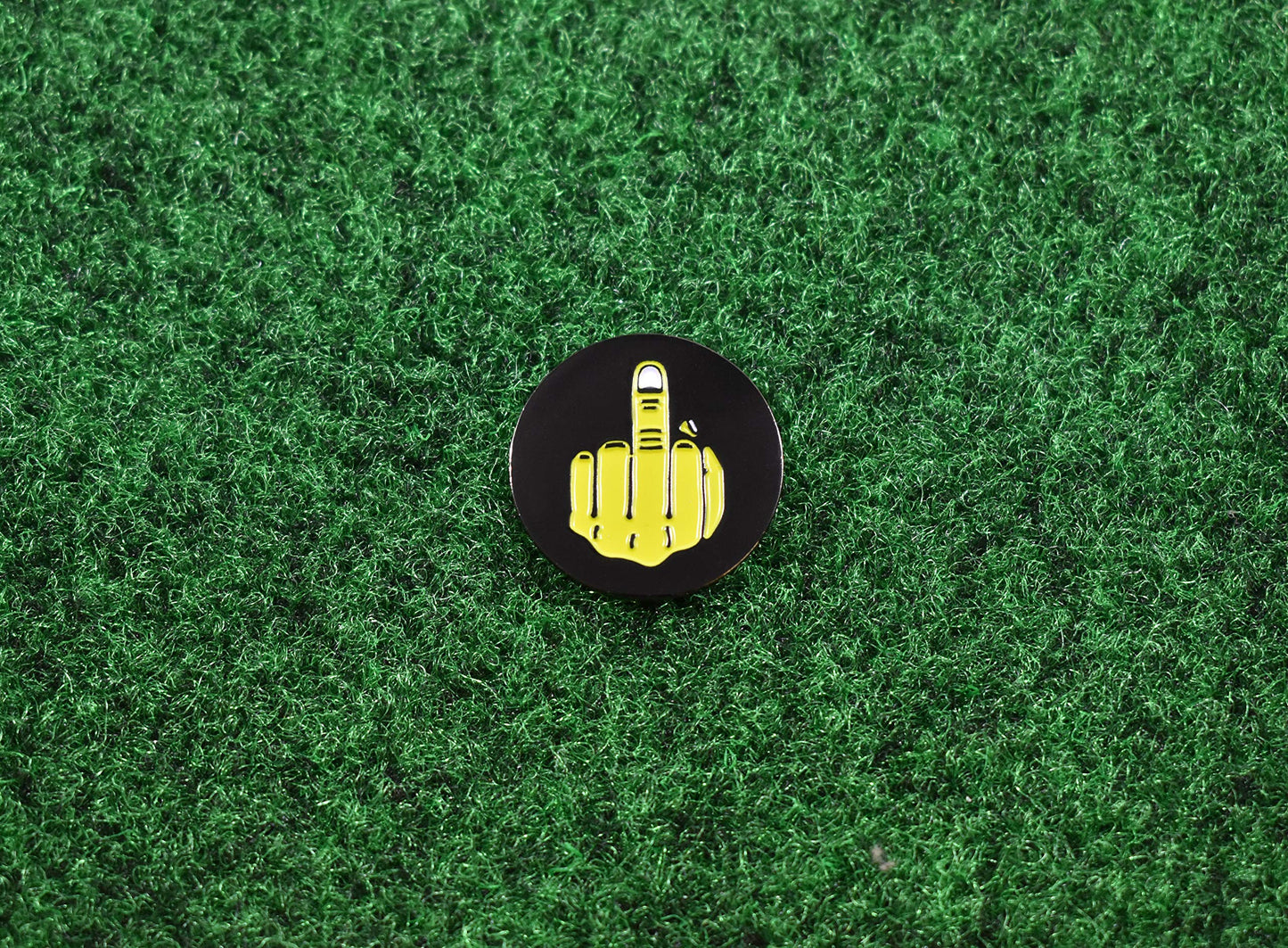 Andoji Golf Divot Repair Tool with Funny Ball Markers – Great Golf Gifts – Durable and Stylish Golf Divot Tool – Must-Have Golf Accessories – Unique Divot Repair Tool – Middle Finger (Silver)