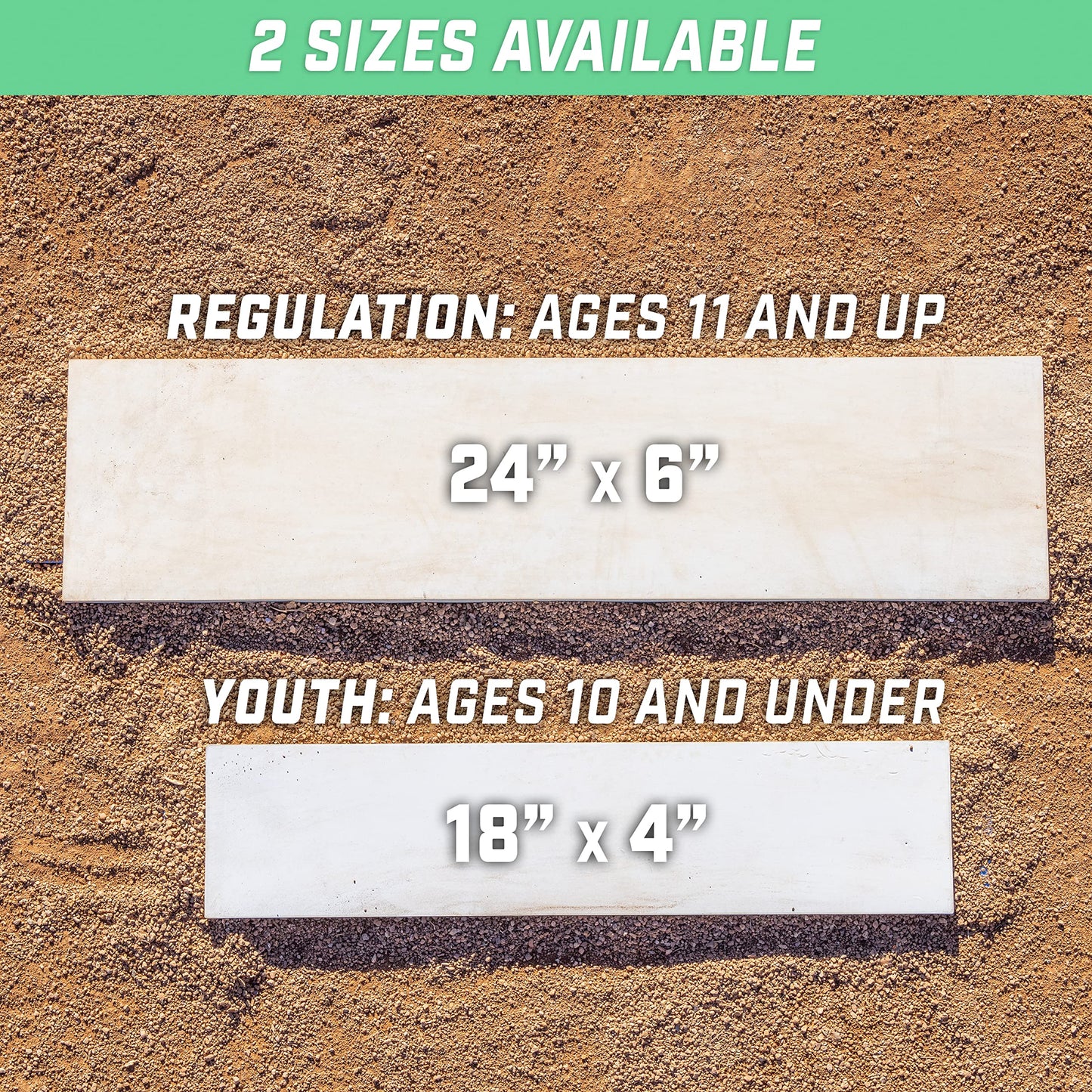 GoSports 18 Inch x 4 Inch Baseball & Softball Pitching Mound Rubber - Youth Size
