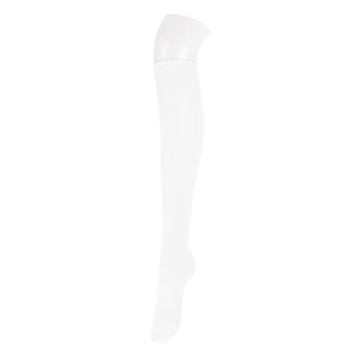 Knee High Socks for Women - Striped Athletic Socks - 2 Pairs White