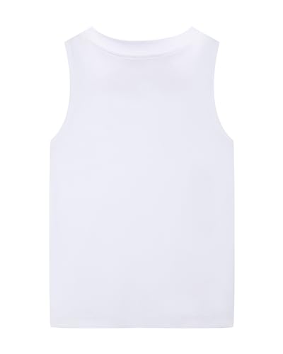 Boys Compression Tank Top Youth Athletic Quick Dry Base Layer - White Medium