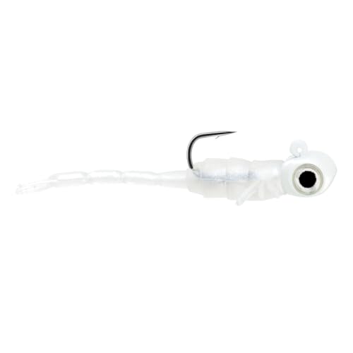 Tungsten Bloodworm Jigs for Ice Fishing - Glow White / 1/28 Oz