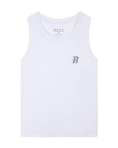 Boys Compression Tank Top Youth Athletic Quick Dry Base Layer - White Medium