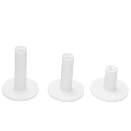 3-Piece Rubber Golf Tee Set - Mixed Sizes for Swing Practice - White