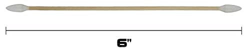 6 Inch Double Tapered Tip Cotton Swabs - 100 Pack for Gun Cleaning