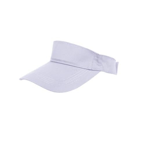 Athletic Cotton Sun Visor Hat - Adjustable One Size-Large Gray