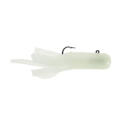 Glow Fire Tubes with Fire Worm Tail - Pre-Rigged Fishing Lures for Trout Bass Walleye