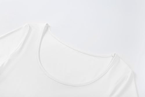 Scoop Neck Long Sleeve Baselayer Shirt for Women - White, X-Large