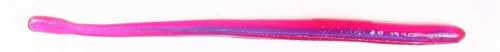 Straight Tail Worms for Fishing - Morning Dawn Red Flake, 10 Count