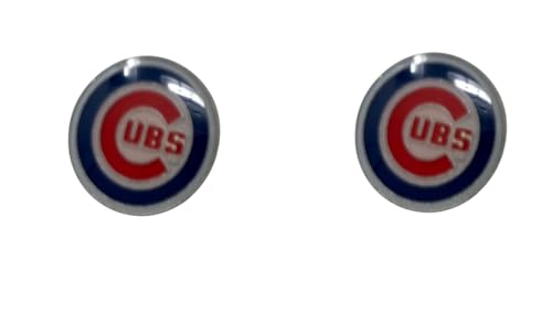 Chicago Cubs Stud Earrings - Team Colors, One Size