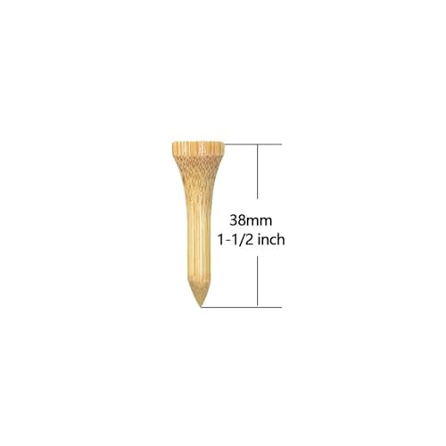 100 Count Natural Hardwood Golf Tees - 1-1/2 Inch, Natural Color