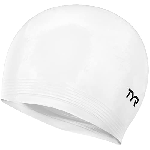 Latex Swim Cap for Adults - Durable Training Headwear, White