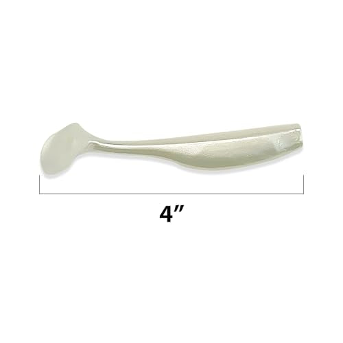 Soft Plastic Paddle Tail Swimbaits - 4 Inch - 12 Pack Pearl White