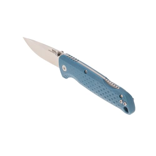SOG Adventurer LB 3-Inch Folding Knife Nordic Blue/Satin, CRYO Steel, Lock-Back, Portable Outdoor Tool