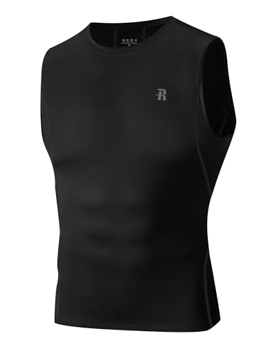 Men's Sleeveless Compression Tank Top - Medium Black