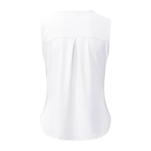 Sleeveless Workout Tank Top for Women - Large, White