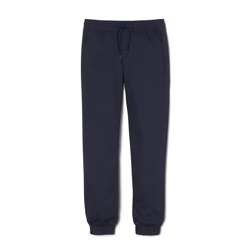 French Toast Boys' Knit Jogger Pants with Zipper Pockets, Medium Navy